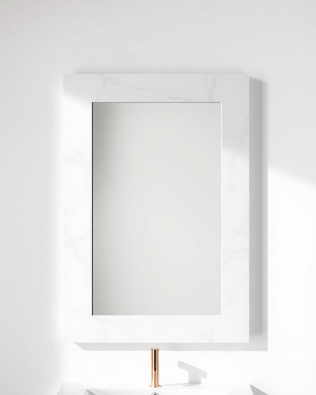 Рамка AI Mirror «Белый мрамор» — Натуральный камень для spa и бутиков.